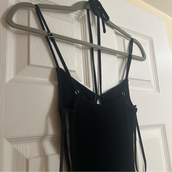 NWT A&F Strappy Halter Mini Dress Black - Picture 7 of 9